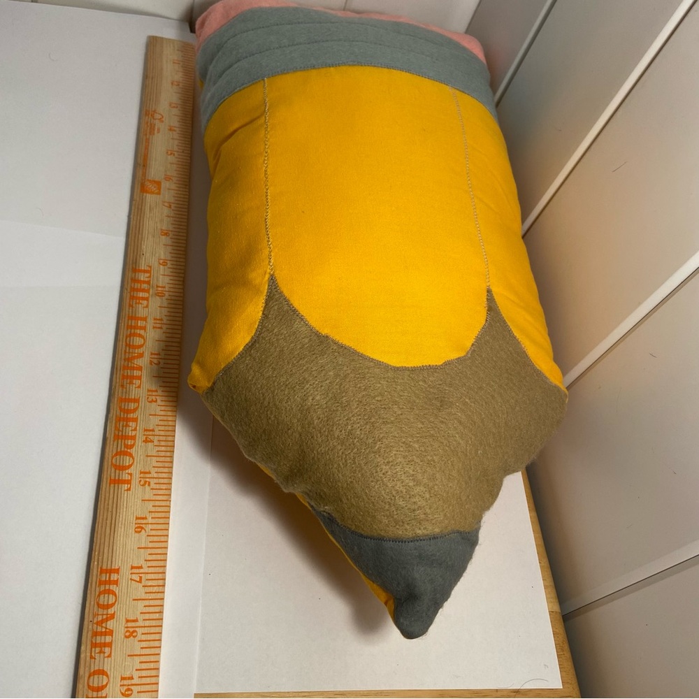 80s vintage Handmade Pillow Pencil shape decorative throw pillow 1980s 19 in - Picture 9 of 16